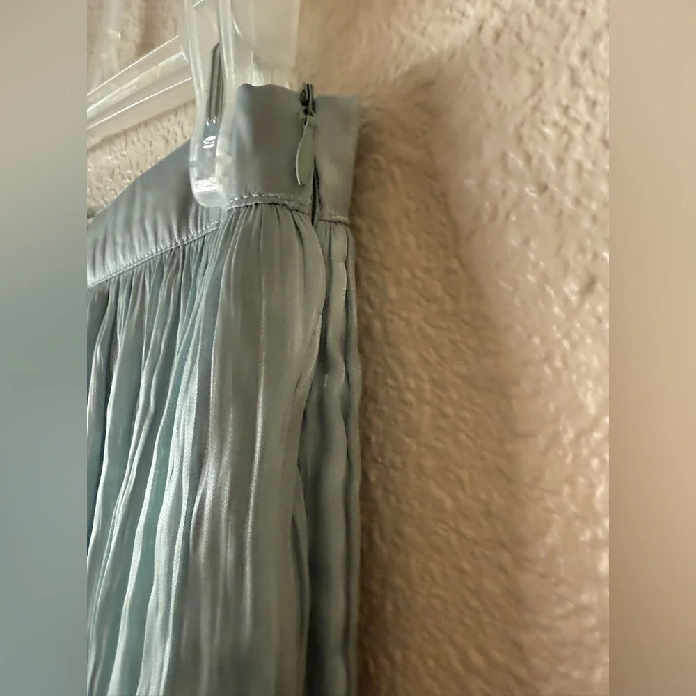 NWT FREE PEOPLE New Vera City Blue Pleated Rare Maxi Skirt with Pockets - Picture 9 of 10